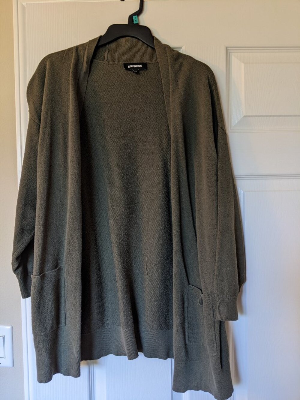 Express olive green cardigan